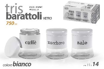 SET STAKLENIH TEGLI  3/1 BIJELE 750ML 11*14CM WHITE-14