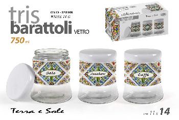 SET STAKLENIH TEGLI  3/1 750ML 11*14 WHITE-14D
